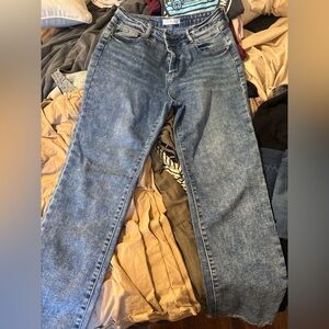 KanCan Women's Straight Leg Blue Jeans